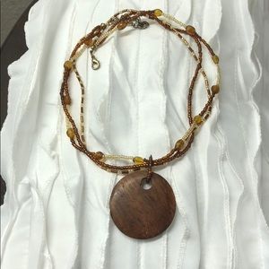 Brown and gold gaudy necklace